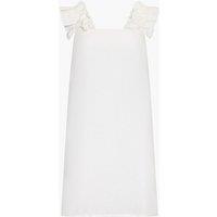 French Connection Linen Blend Mini Shift Dress White