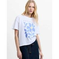 French Connection Pure Cotton Flower Market T-Shirt White Mix