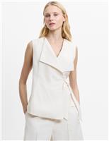 French Connection Tailored Tie Waistcoat Cream