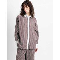 French Connection Pure Cotton Striped Collared Shirt Brown Mix