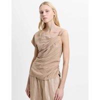 French Connection Textured One Shoulder Hardware Detail Top Nude