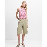 French Connection Denim Knee Length Shorts Green