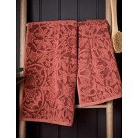 MORRIS & CO Cotton Rich St James Jacquard Towel Red Mix