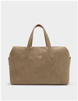 Katie Loxton Personalised Suedette Weekend Bag Taupe