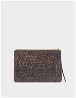 Personalised Faux Leather Leopard Print Pouch