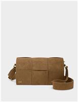 Personalised Faux Suede Woven Cross Body Bag