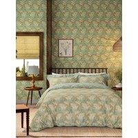 Morris & Co Pure Cotton Laceflower Bedding Set Aqua Mix