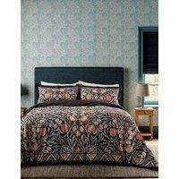 Morris & Co Pure Cotton Olive and Rose Bedding Set Indigo Mix
