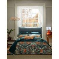 Morris & Co Pure Cotton Honeysuckle & Tulip Duvet Cover Teal Mix
