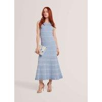Ted Baker Knitted Midi Dress Light Blue