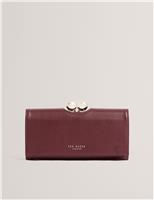 Ted Baker Leather Rose Detail Bobble Purse Burgundy
