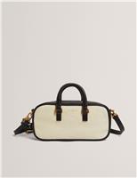 Ted Baker Canvas and Leather Top Handle Bag Beige