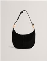 Ted Baker Leather Hardware Shoulder Clutch Bag Black