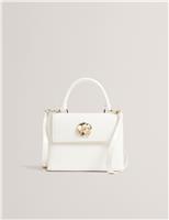 Ted Baker Faux Leather Patent Rose Mini Grab Bag Ivory