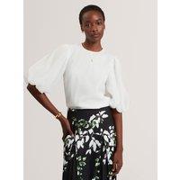 Ted Baker Organza Puff Sleeve Blouse Ivory