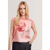 Ted Baker Pure Cotton Floral Knitted Vest Coral