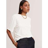 Ted Baker Cotton Blend Printed T-Shirt Ivory