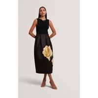 Ted Baker Floral Midi Mock Dress Black