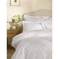 Sophie Allport Pure Cotton Embroidered Sunflower Bedding Set White