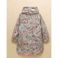 Joules Packable Floral Pony Hooded Raincoat (2-10 Yrs) Cream Mix
