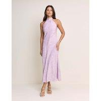 Nobody's Child Satin Halter Neck Maxi Slip Dress Purple