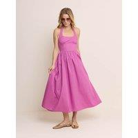 Nobody's Child Pure Cotton Halter Neck Midi Skater Dress Purple
