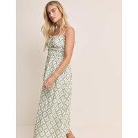 Nobody's Child X Elizabeth Scarlett Pure Cotton Printed Midaxi Dress Blue