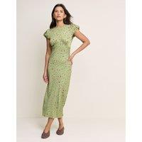 Nobody's Child Floral Crew Neck Puff Sleeve Midi Tea Dress Green Mix