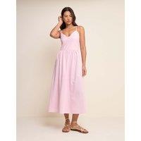 Nobody's Child Cotton Rich Shirred Midi Skater Dress Pink