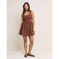 Nobody's Child Scoop Neck Mini Skater Dress Brown