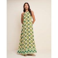 Nobody's Child Printed Halter Neck Maxi Smock Dress Green Mix