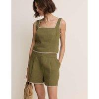 Nobody's Child Cropped Top With Linen Green