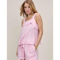 Nobody's Child Square Neck Tie Back Tank Top Pink