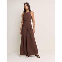 Nobody's Child Round Neck Sleeveless Wide Leg Jumpsuit Brown