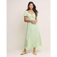 Nobody's Child Floral Sweetheart Neckline Midi Tea Dress Green Mix