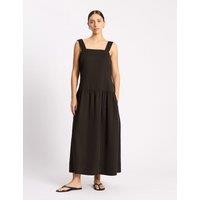 Albaray Lyocell Rich Maxi Dropped Waist Dress Chocolate