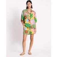 Albaray Tropical Print Collared Shirt Green