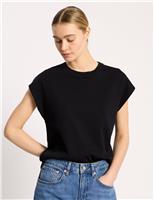 Albaray Pure Cotton Cap Sleeve T-Shirt Black