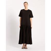 Albaray Jersey Boxy T-Shirt Dropped Waist Dress Chocolate