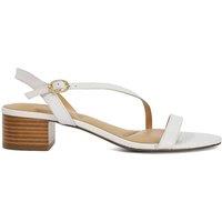 Dune London Leather Block Heel Sandals White