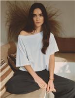 Pure Cotton Off The Shoulder T-Shirt