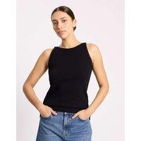 Albaray Cotton Rich Ribbed High Neck Vest Black