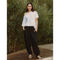 Albaray Pure Cotton Cheesecloth Harem Trouser Black