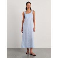 Jag Pure Linen Maxi Smock Dress Pale Blue
