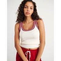 Jag Scoop Neck Knitted Vest White