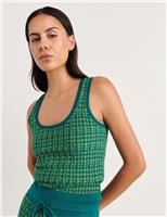 Pure Cotton Textured Scoop Neck Knitted Vest