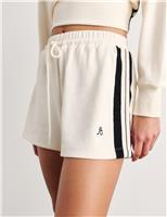 Jag Cotton Blend Side Stripe Drawstring Shorts Cream