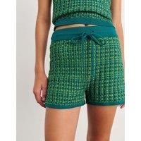 Jag Pure Cotton Textured Knitted Shorts Green