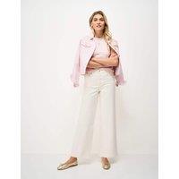 Crew Clothing Pure Cotton Striped T-Shirt Light Pink