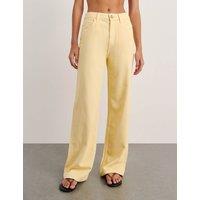 Jag Mid Rise Straight Wide Leg Jeans Yellow